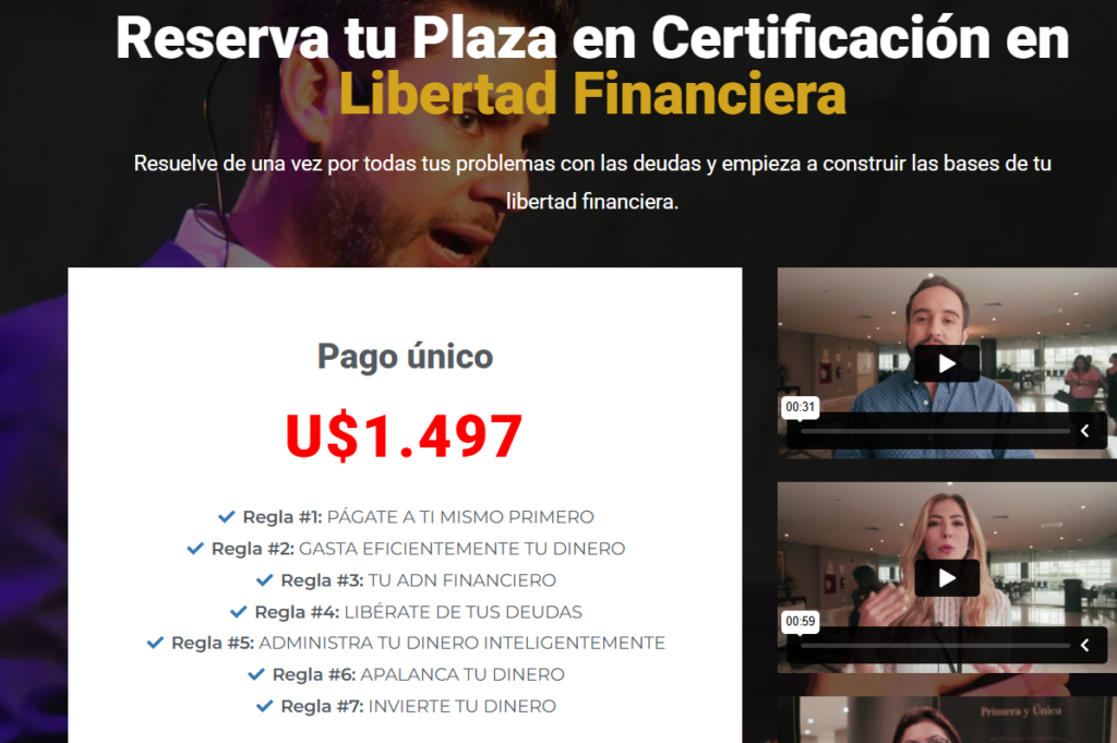 Opinión Certificación en Libertad Financiera 2026 — ¿Vale la Pena el Curso de Pedro Castre? Precio actual de la Certificación en Libertad Financiera