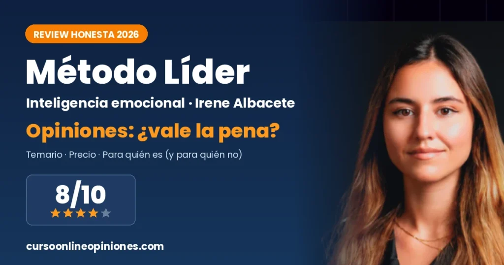 Opiniones Método Líder de Irene Albacete 2026: review del curso de inteligencia emocional, 8 sobre 10