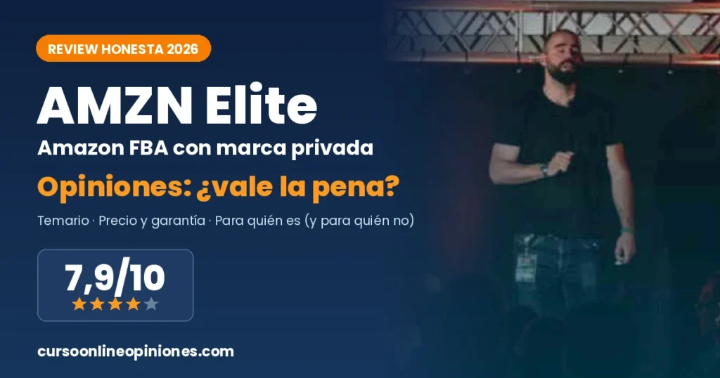 Opiniones AMZN Elite 2026: review del programa de Amazon FBA con marca privada, 7,9 sobre 10