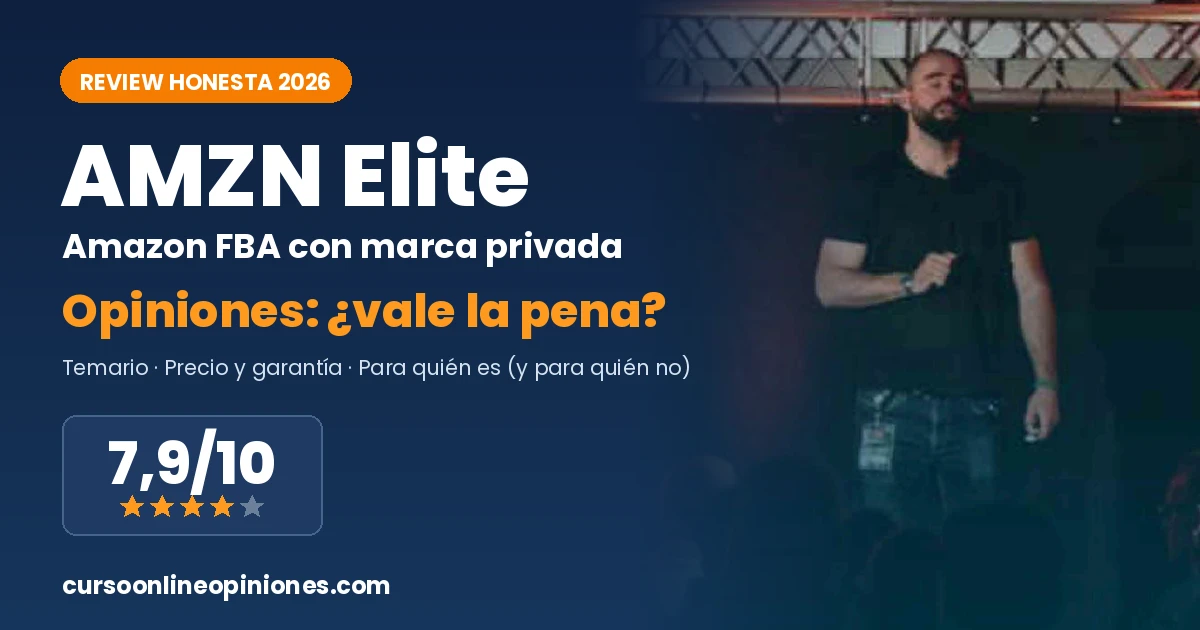 Opiniones AMZN Elite 2026: review del programa de Amazon FBA con marca privada, 7,9 sobre 10